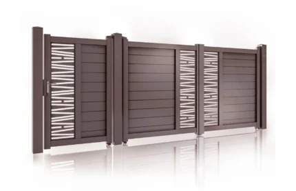 Set porti metalice din aluminiu 900x1800mm, 3500x1800mm, prefabricate, maro, model Poseidon